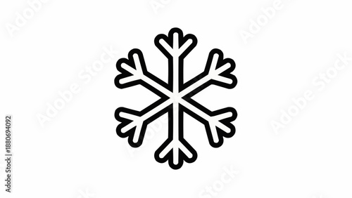 Simple black snowflake icon on white background.