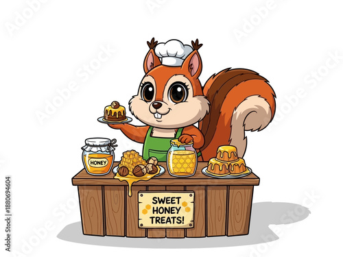 Squirrel holding honeycomb in paw.