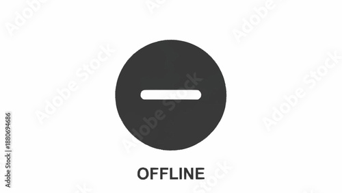 Offline status icon with dark gray circle and white minus sign.