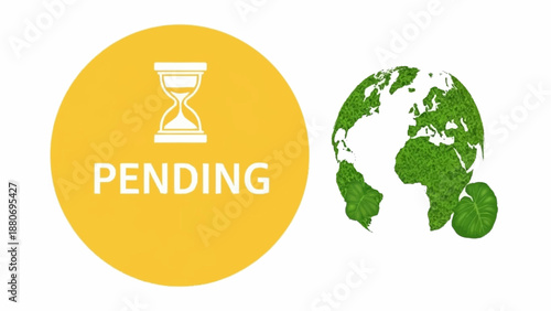 Pending status icon with global environment symbol.