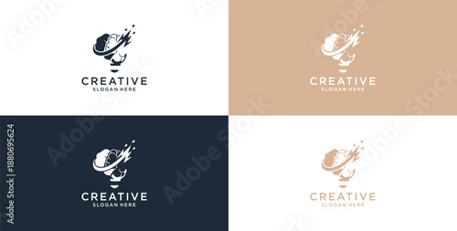 Creative Digital Brain Logo Design Template