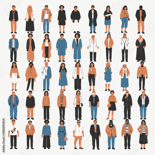 Diverse Group of People Standing Together.