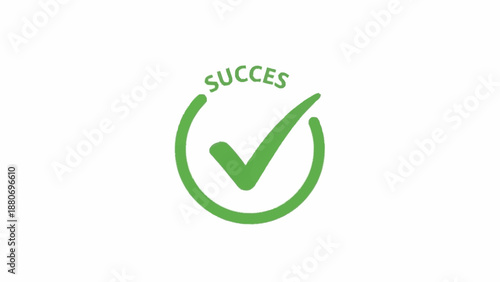 Green checkmark symbolizing success and achievement in a simple design.