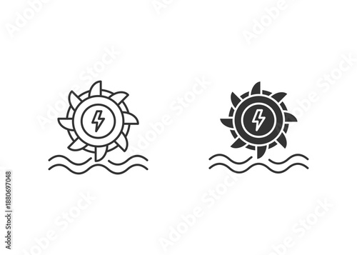 Hydro Turbine Outline Icon