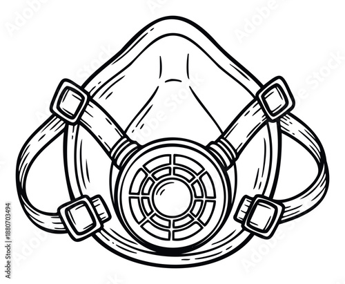 Essential safety respirator mask for industrial workers and medical professionals, ideal for health and safety manuals and hazardous environment educational materials