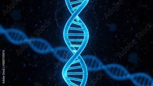 Rotating dna helix seamless loop animation for genetics research, medical science, and biotechnology visuals