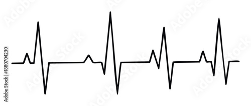 Heartbeat pulse line graph representing vital signs and medical health data, suitable for healthcare presentations, hospital branding, wellness promotions, or medical technology