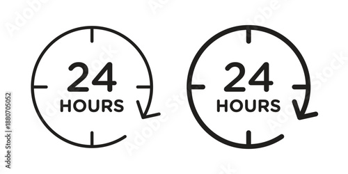 24 hours icons vector design template simple and clean