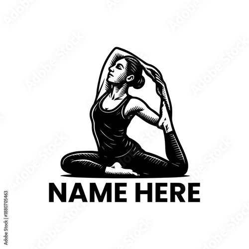 Elegant Woman Practicing Yoga in a Serene Pose, Symbolizing Mindfulness and Holistic Well-being for a Health and Wellness Brand