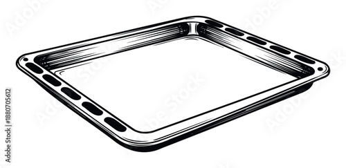 Essential kitchen equipment for food preparation, this sturdy oven pan is ideal for baking desserts, roasting vegetables, or cooking main courses, suitable for culinarythemed publications