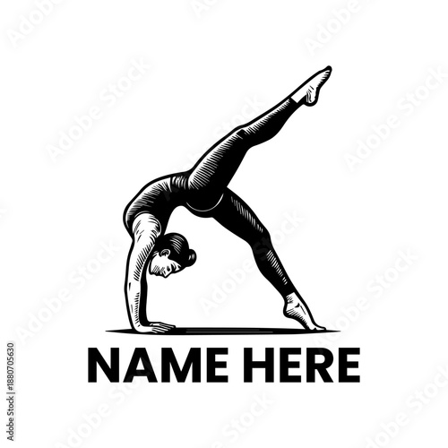 Elegant yoga pose illustration, perfect for fitness studios, wellness centers, and active lifestyle brands seeking a visually appealing graphic