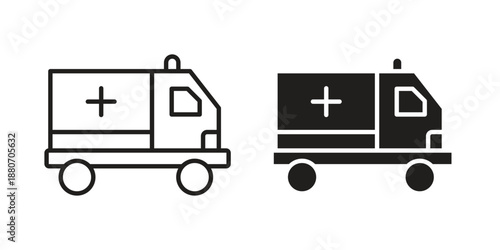Ambulance icons vector design template simple and clean