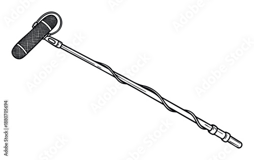 Professional sound recording equipment featuring a boom microphone for capturing clear audio in film and television production, ideal for media and broadcasting applications