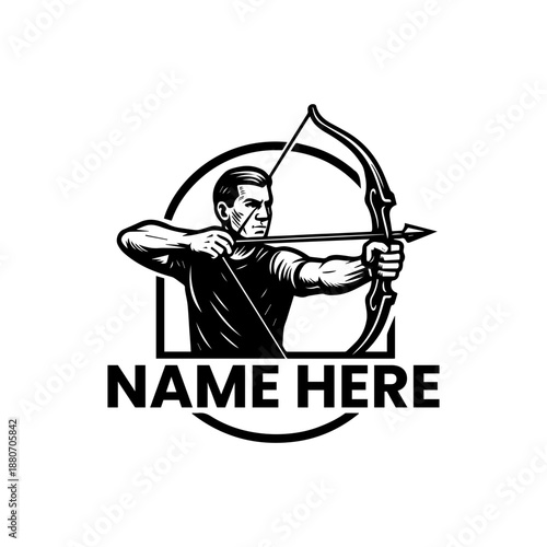 Striking Archer Mascot Logo Design Capturing the Essence of Precision, Focus, and Athletic Prowess in Target Sports and Outdoor Activities