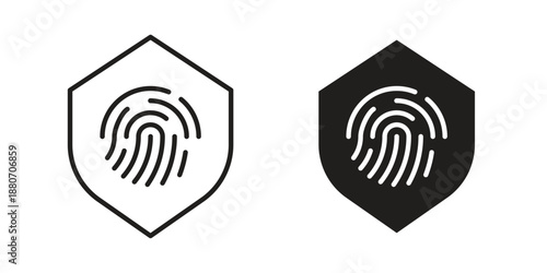 Biometric security icons vector design template simple and clean