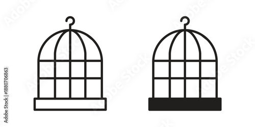Bird cage icons vector design template simple and clean