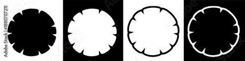 Stylized graphic icons showing pita bread cross-section and outline