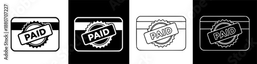 Digital Credit Payment Status Icon Set: Confirmed Transaction Symbol for Financial Apps