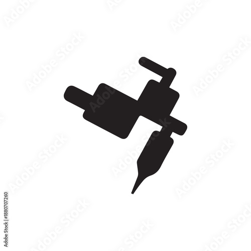 Tattoo Needle silhouette vector with white background
