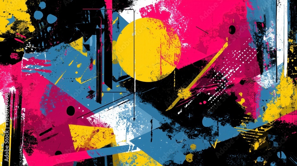 custom made wallpaper toronto digitalDynamic paint explosion with layered graphic elements