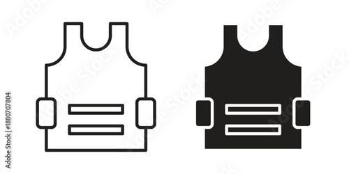 Bulletproof vest icons vector design template simple and clean