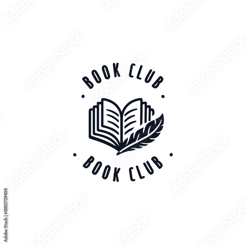 ook Club Logo, Minimal Reading Logo, Book Club Branding, Feminine Line Art Book Logo, Elegant Literary Logo, Modern Reading Club Identity, Book Lover Icon, Reading Club Logo, Book Icon Clipart, Litera