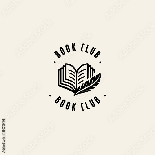 ook Club Logo, Minimal Reading Logo, Book Club Branding, Feminine Line Art Book Logo, Elegant Literary Logo, Modern Reading Club Identity, Book Lover Icon, Reading Club Logo, Book Icon Clipart, Litera