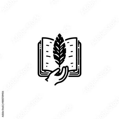 ook Club Logo, Minimal Reading Logo, Book Club Branding, Feminine Line Art Book Logo, Elegant Literary Logo, Modern Reading Club Identity, Book Lover Icon, Reading Club Logo, Book Icon Clipart, Litera