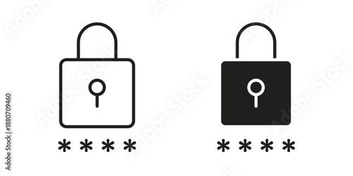 Code lock icons vector design template simple and clean