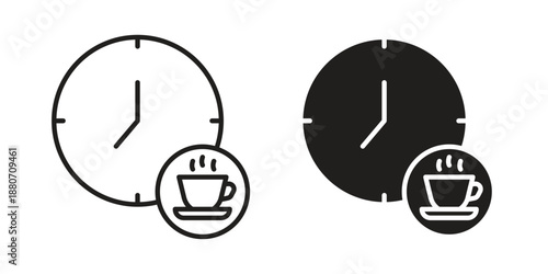 Coffee time icons vector design template simple and clean