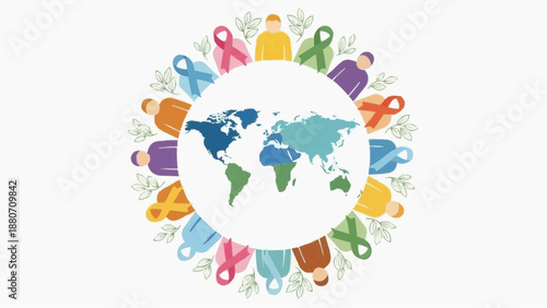 Circle made of colors ribbons