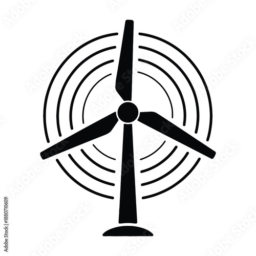 Wind Turbine Silhouette Renewable Energy Eco Friendly Power Generation