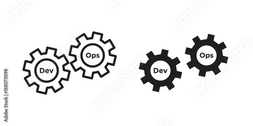 Dev ops icons vector design template simple and clean