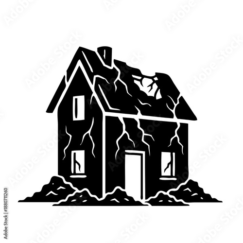 Damaged house