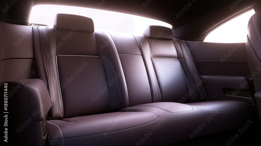 Obraz premium Premium car interior rear leather seats luxury transport concept