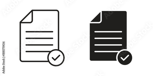 Document accepted icons vector design template simple and clean