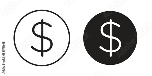 Dollar icons vector design template simple and clean
