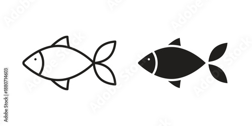 Fish icons vector design template simple and clean