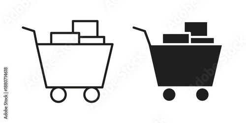 Full cart icons vector design template simple and clean