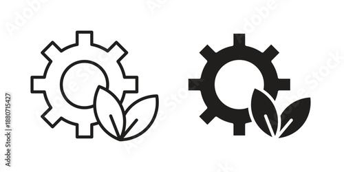 Green technology icons vector design template simple and clean