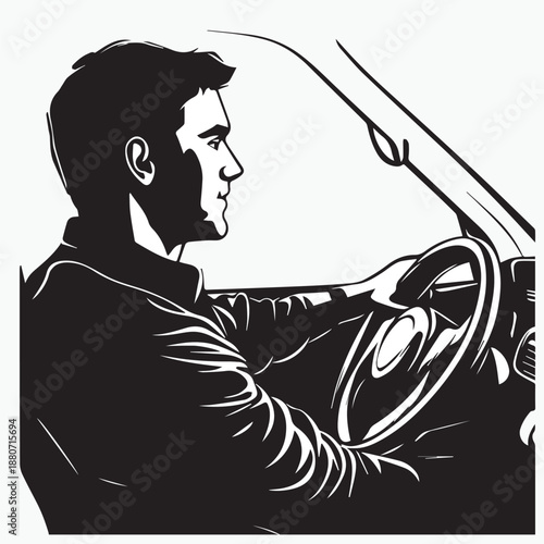 vector illustration of a male driver
