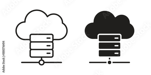 Hosting icons vector design template simple and clean