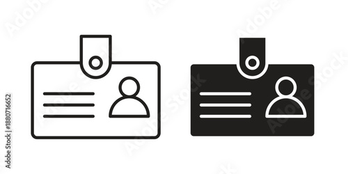 ID badge icons vector design template simple and clean