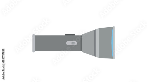 Gray flashlight with blue light at the front
