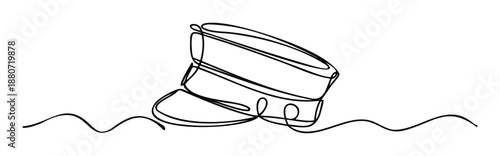 Continuous line drawing of a student graduation cap symbolizing academic achievement and future success, perfect for educational materials and commencement ceremony promotions