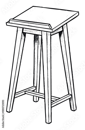 A sturdy wooden drawing stand perfect for artists and architects to create their works, suitable for educational materials or commercial presentations.