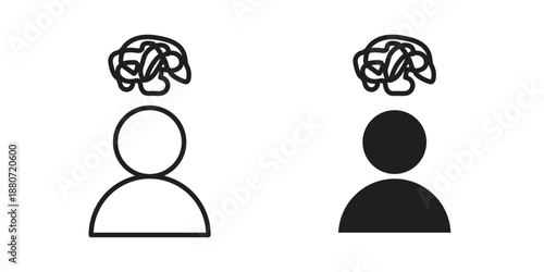 Mental disorder icons vector design template simple and clean