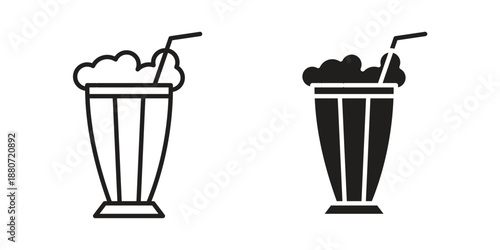 Milk shake icons vector design template simple and clean