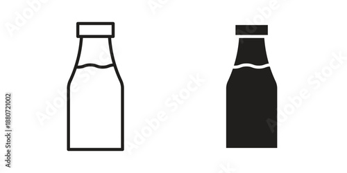 Milk bottle icons vector design template simple and clean
