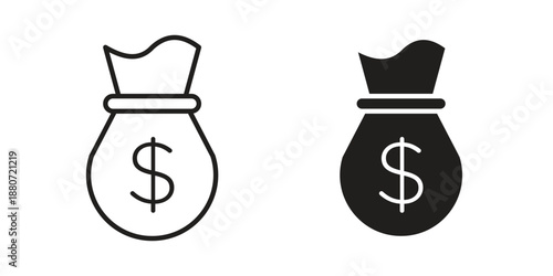 Money bag icons vector design template simple and clean